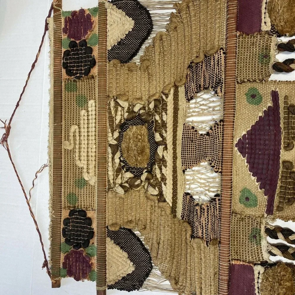 Vintage Original Fiber Art Handmade Animal Fur Han